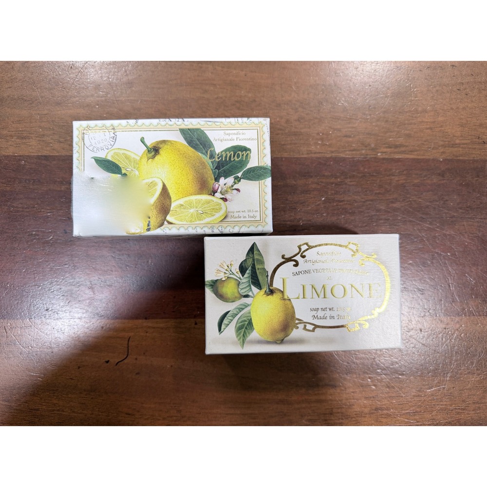 Saponificio Artigianale Fiorentino Lemon Scented Soap 10.5oz Set of 2 Italy